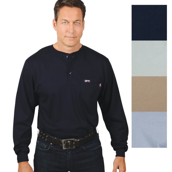 8.9 Cal Flame-Resistant Long Sleeve Henley FR Shirt