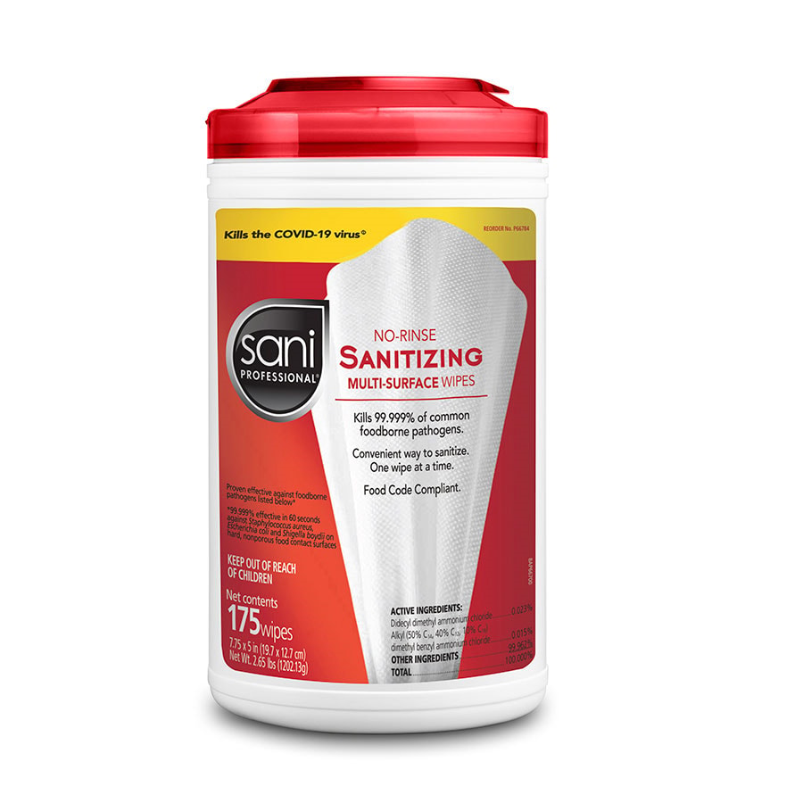 No-Rinse Sanitizing Multi-Surface Wipes