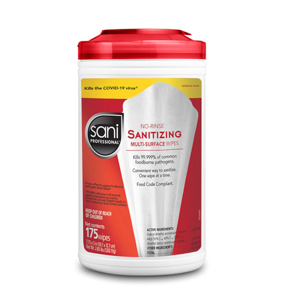No-Rinse Sanitizing Multi-Surface Wipes