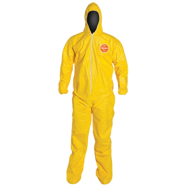 Tychem® 2000 Serged Seam, Hood, Socks, Elastic Wrists & Ankles Chemical Resistant Coveralls