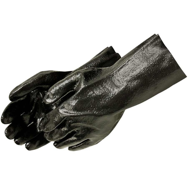 14" Semi-Rough Black PVC Glove 