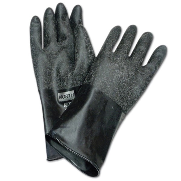 Black 9 Unsupported Chemical-Resistant Gloves - 14 in Length - Rough Finish - 32 mil Thick 