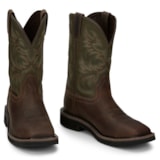 Mens Stampede Driller Brown/Green Steel Toe Work Boots thumbnail 1