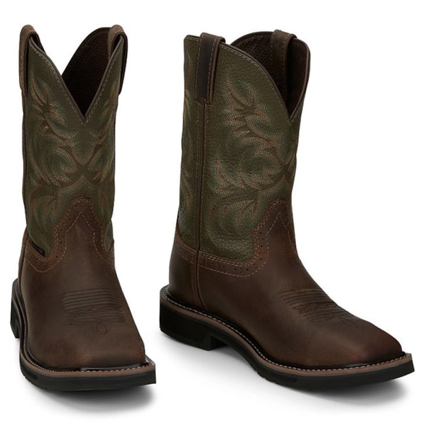 Mens Stampede Driller Brown/Green Steel Toe Work Boots
