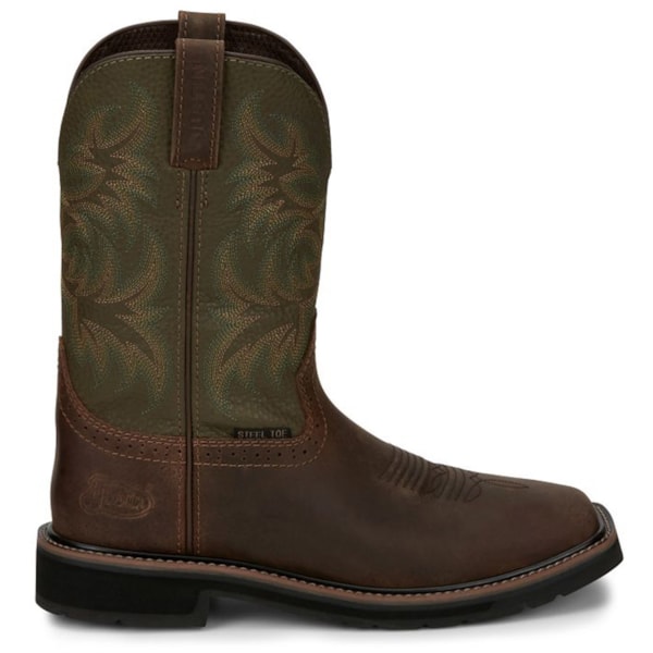 Mens Stampede Driller Brown/Green Steel Toe Work Boots