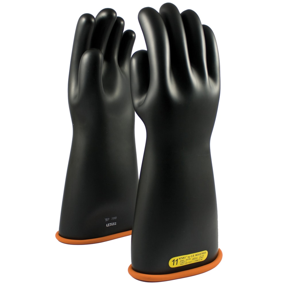 Class 2 (17kV) High Voltage Insulated Electrical Gloves 16" Black/Orange 