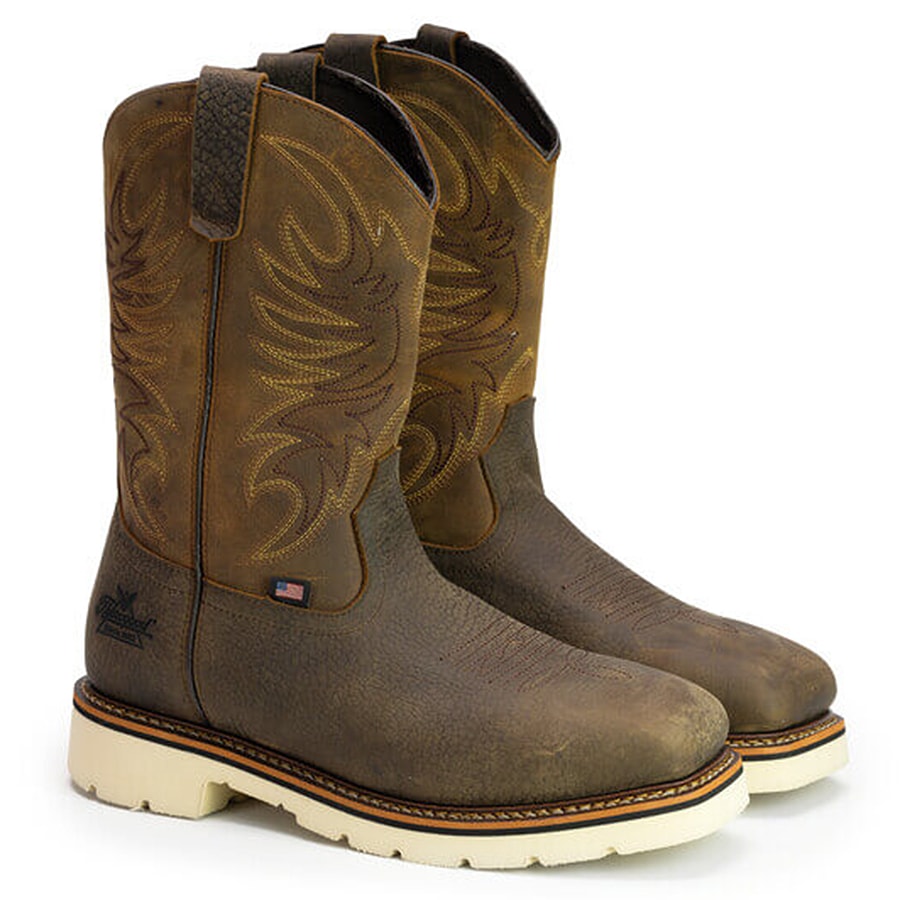 11" Square Toe Wellington Safety Toe Crazyhorse Boot