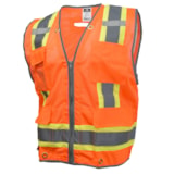 Type R Heavy Duty Class 2 Zipper Front Two Tone Hi-Vis Surveyor Safety Vest  thumbnail 3