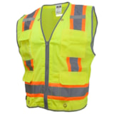Type R Heavy Duty Class 2 Zipper Front Two Tone Hi-Vis Surveyor Safety Vest  thumbnail 4