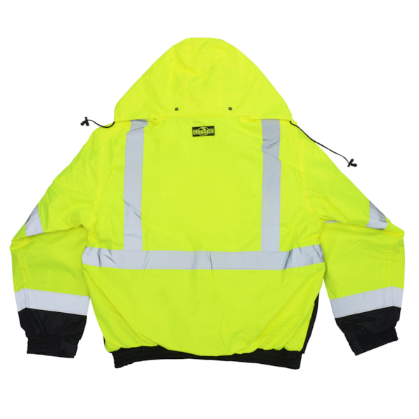 Class 3 Reflective Hi-Vis Deluxe 3-in-1 Zip-Out Fleece Lined Traffic Safety Bomber Jacket 