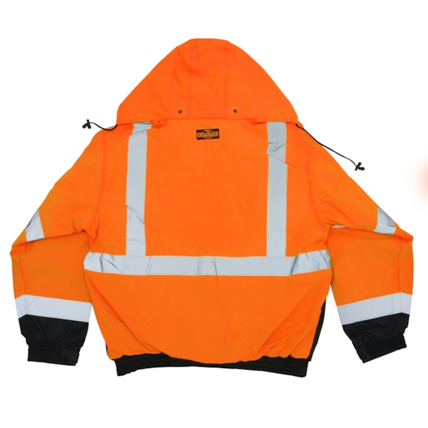 Class 3 Reflective Hi-Vis Deluxe 3-in-1 Zip-Out Fleece Lined Traffic Safety Bomber Jacket 