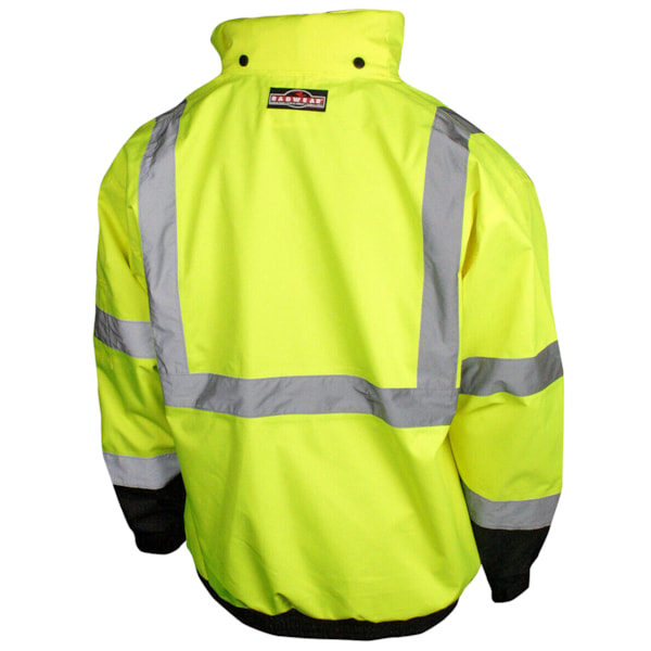 Class 3 Reflective Hi-Vis Deluxe 3-in-1 Zip-Out Fleece Lined Traffic Safety Bomber Jacket 