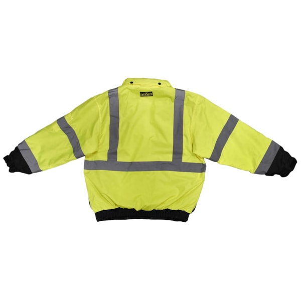 Class 3 Reflective Hi-Vis Deluxe 3-in-1 Zip-Out Fleece Lined Traffic Safety Bomber Jacket 