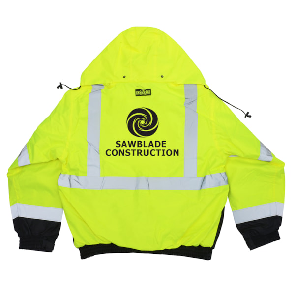 Class 3 Deluxe 3-in-1 Zip-Out Fleece Lined Traffic Safety Bomber Jacket, Custom Product Add Your Logo