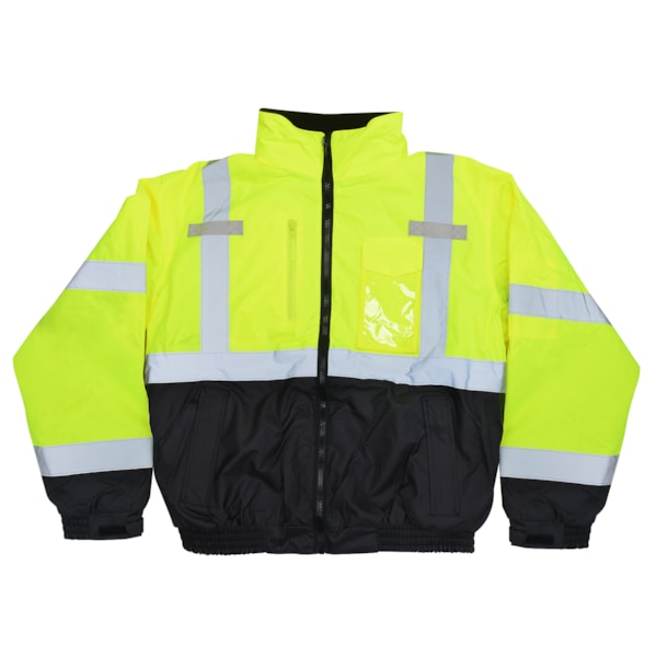 Class 3 Deluxe 3-in-1 Zip-Out Fleece Lined Traffic Safety Bomber Jacket, Custom Product Add Your Logo