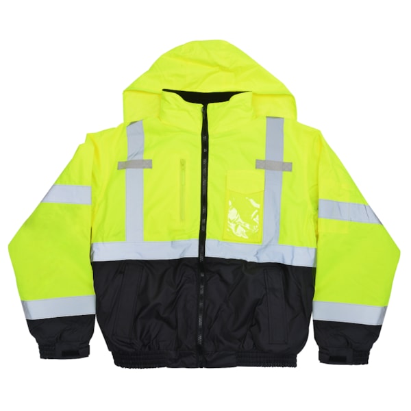 Class 3 Deluxe 3-in-1 Zip-Out Fleece Lined Traffic Safety Bomber Jacket, Custom Product Add Your Logo