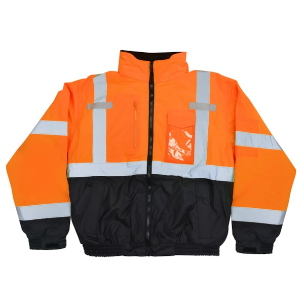 Class 3 Deluxe 3-in-1 Zip-Out Fleece Lined Traffic Safety Bomber Jacket, Custom Product Add Your Logo