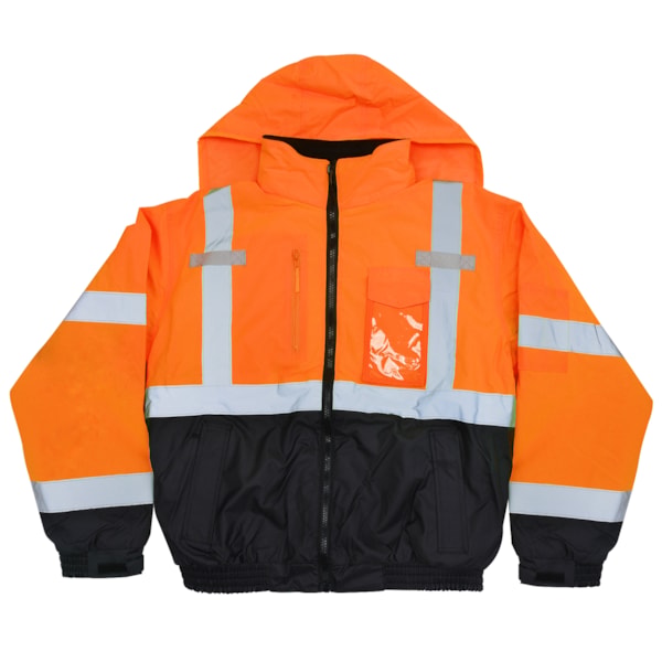 Class 3 Deluxe 3-in-1 Zip-Out Fleece Lined Traffic Safety Bomber Jacket, Custom Product Add Your Logo