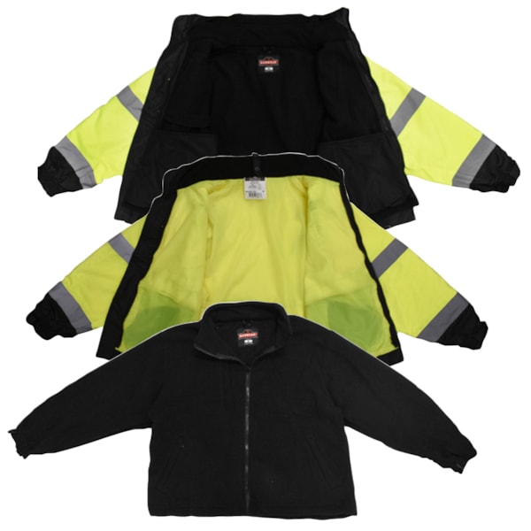 Class 3 Deluxe 3-in-1 Zip-Out Fleece Lined Traffic Safety Bomber Jacket, Custom Product Add Your Logo