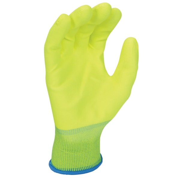 Hi-Vis Lime Polyurethane Palm Coated Nylon Gloves Vend Pack