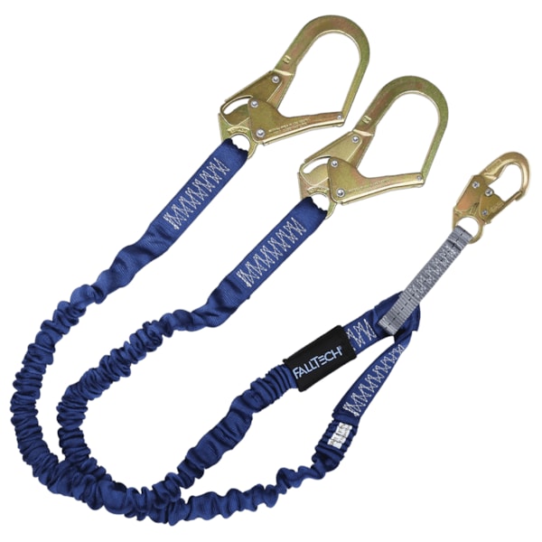 4½' to 6' ElasTech® Energy Absorbing Lanyard, Double-leg with Steel Connectors