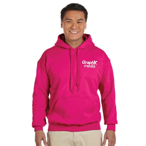 8 oz. Heavy Blend™ 50/50 Fleece Hooded Color Sweatshirt, Custom Product Add Your Logo