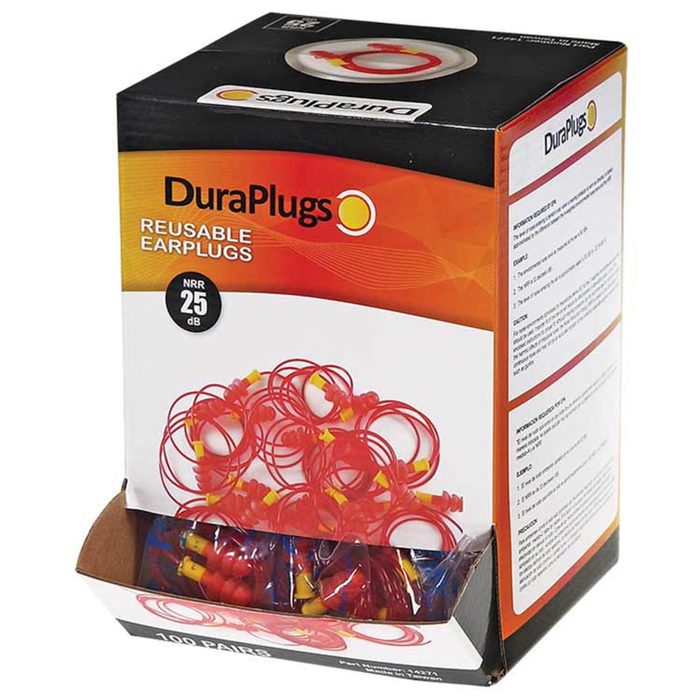 DURAPLUGS REUSABLE CORDED NRR 25 100PR/BX