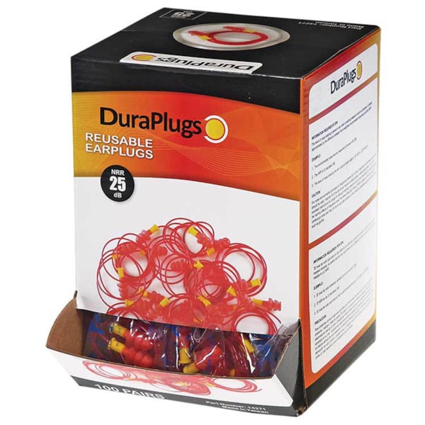 DURAPLUGS REUSABLE CORDED NRR 25 100PR/BX