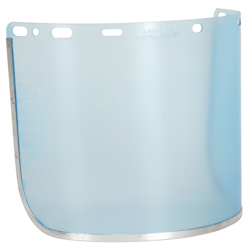 Safety Face Shield - Aluminum Bound Clear Impact Resistant PETG Material 8 Inches x 16 Inches .040 Inches Thickness