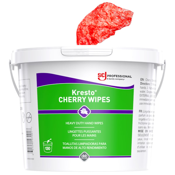 Cherry Wipes Super Heavy Duty Hand Wipes, 130/Canister