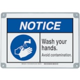 ToughWash NOTICE Wash Your Hands Avoid Contamination Sign thumbnail 1