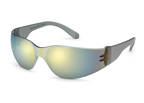 StarLite® Gold Mirror with Gray Temple Safety Glasses