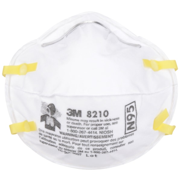 8210 N95 Standard Size Disposable Respirator Masks, 20/Box