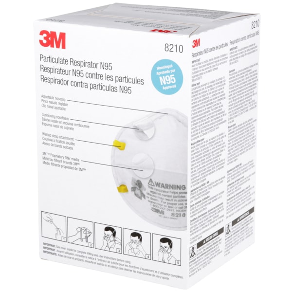 8210 N95 Standard Size Disposable Respirator Masks, 20/Box