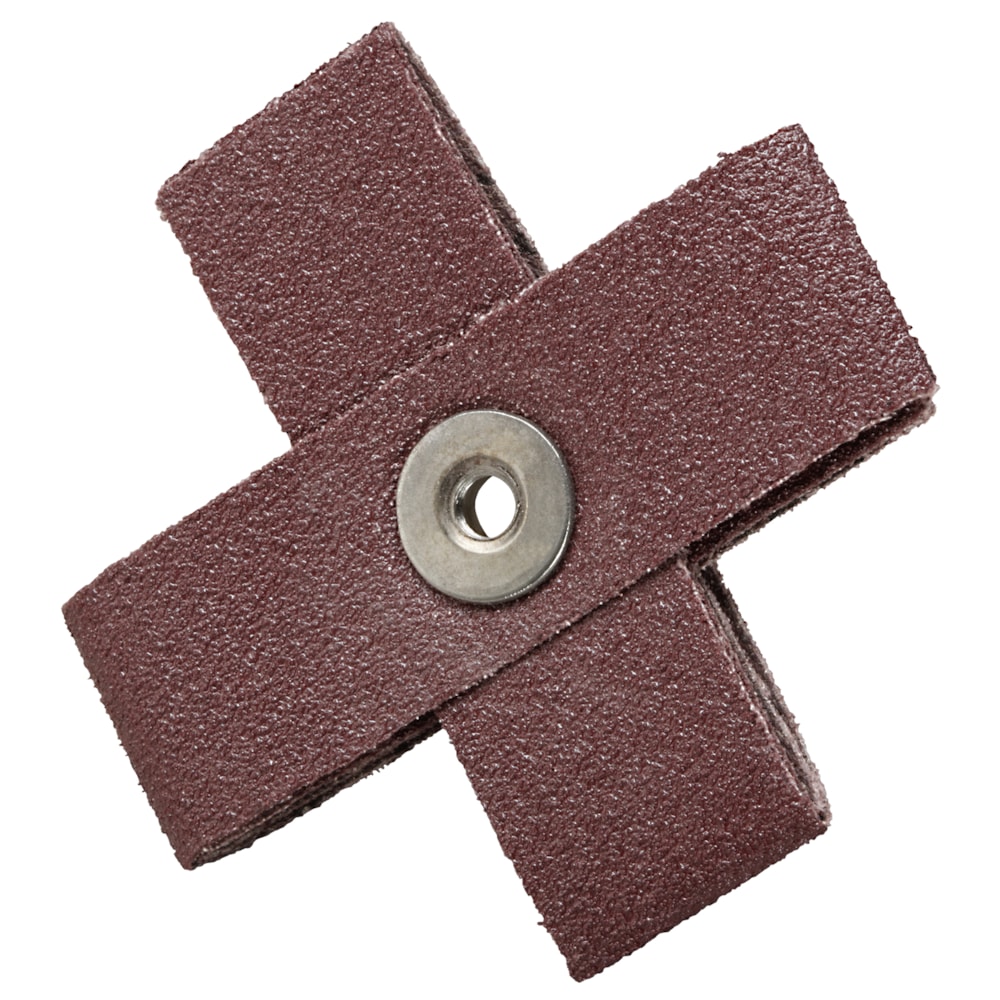 341D Flexible Cross Pad, 1-1/2 in L x 1-1/2 in W x 1/2 in THK, P320 Grit, Fine, Aluminum Oxide