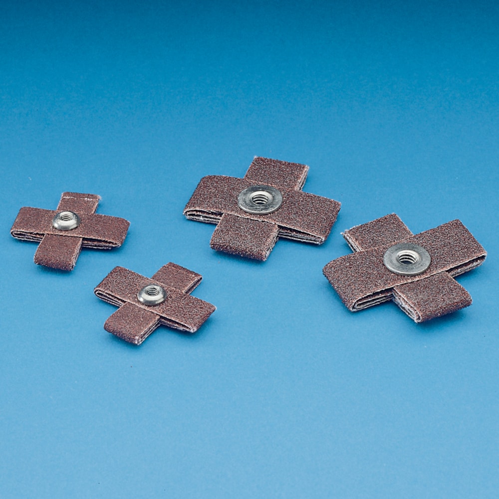 747D Cross Pad, 1-1/2 in L x 1-1/2 in W x 1/2 in THK, 1/4-20 Arbor, 80 Grit, Medium, Ceramic