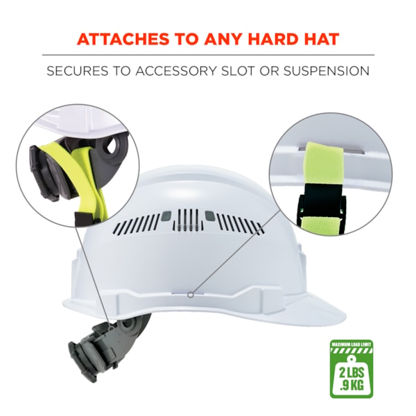 Squids® 3155 Elastic with Clamp Hard Hat Lanyard