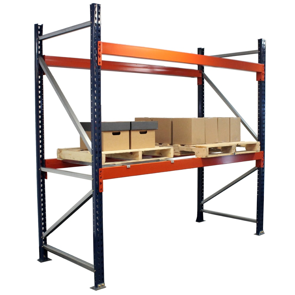 Blue Bolted Pallet Rack Tear Drop Starter, 108"W x 36"D x 120"H