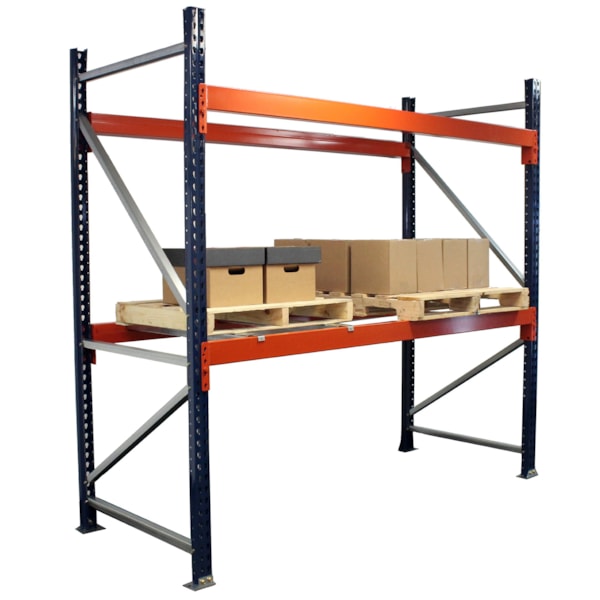Blue Bolted Pallet Rack Tear Drop Starter, 108"W x 36"D x 120"H