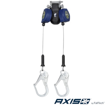 8' FT-X™ Cable Class 2 Leading Edge Personal SRL-P, Twin-leg with Steel Rebar Hooks