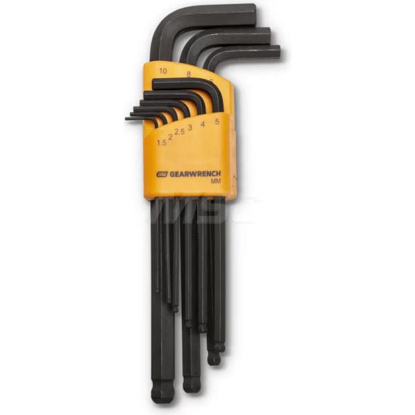 9-Piece Ball End Metric Long Arm Hex Key Set