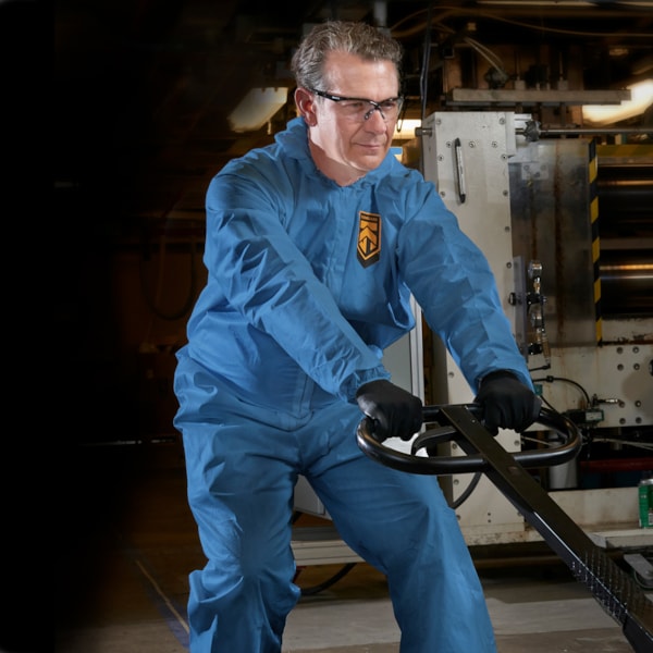 A20 Denim Blue Hood, Elastic Back, Wrists, & Ankles Breathable Disposable Coveralls