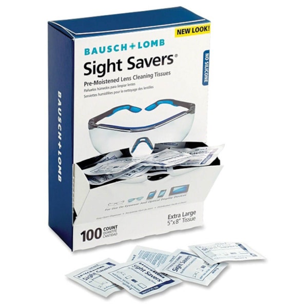Sight Savers® Non-Silicone Anti-Static Pre-Moistened Lens Cleaning Tissues, 100/Box