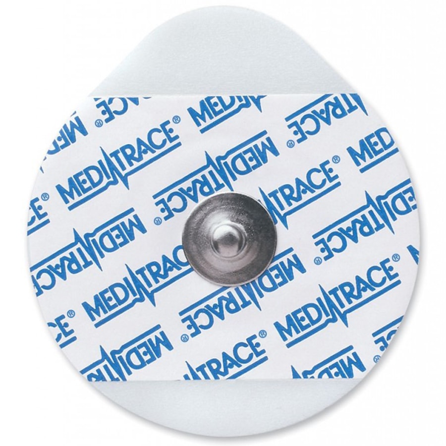 ECG Stress Electrode Snap Connector Conductive Adhesive Gel Foam Backing Adult Non-Radiolucent 5 per Pack