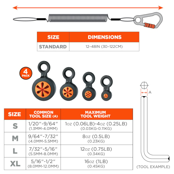 Squids® 3194 1 lb. Hand Tool Tethering Kit
