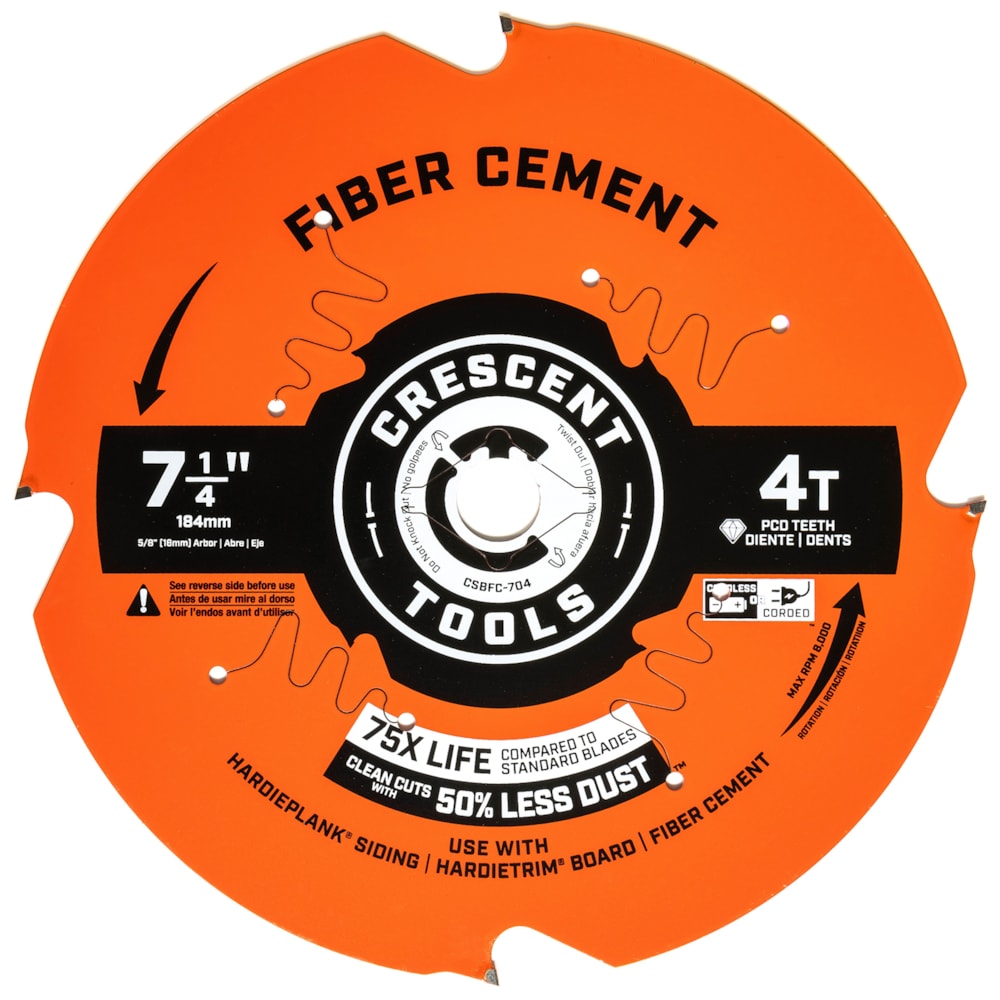 7-1/4" x 4-Tooth Fiber Cement Circular Saw Blade