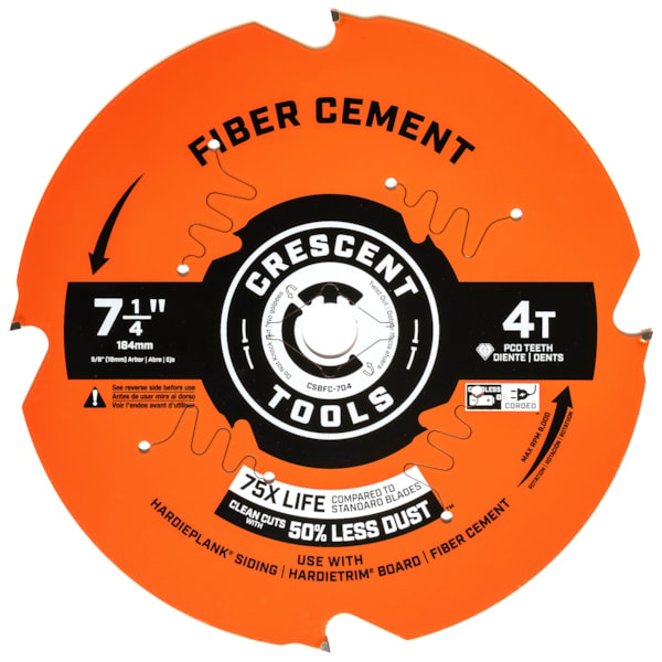 7-1/4" x 4-Tooth Fiber Cement Circular Saw Blade