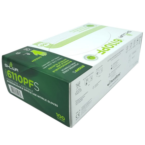 6110PF Biodegradable Disposable Nitrile Gloves 100/Box , Powder-Free