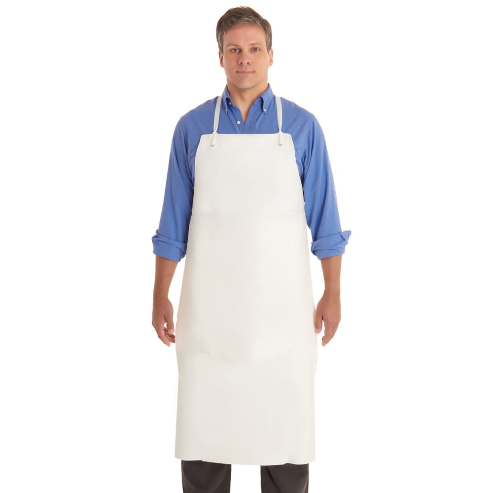 Heavy-Duty 20 mil 35"W x 45"L White PVC Apron