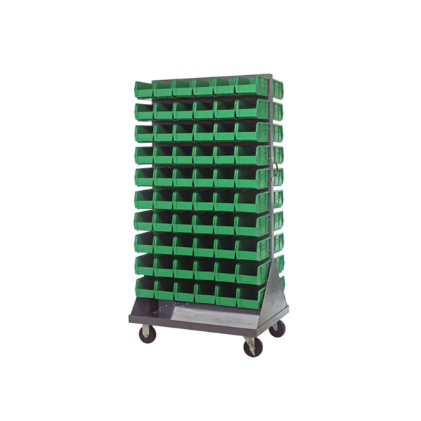 120-Bin Double-Sided Louvered Rack Ultra Bin System – 11"L Bins